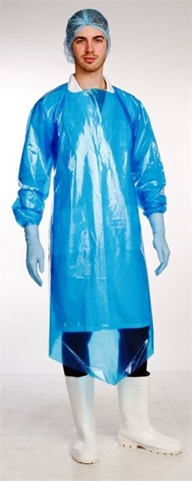 Фартук HACCPER Evatex с рукавами 2040х1270 мм, 100 мкм, синий 332000