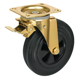 SCMb 80 (SC80B KU) Колесо для мусорных контейнеров анодированное c торм. (200 мм) SC80B KU